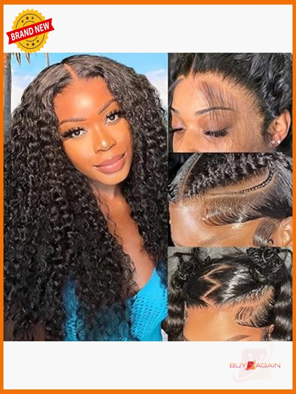 32IN Water Wave HD Lace Front Wig Human Hair 13x4 Pre Plucked Curly Glueless